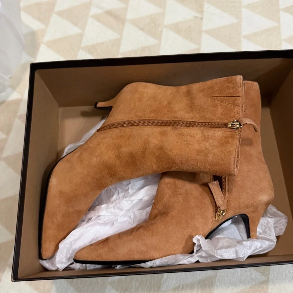 J crew blonde espresso New Stevie ankle boots in suede